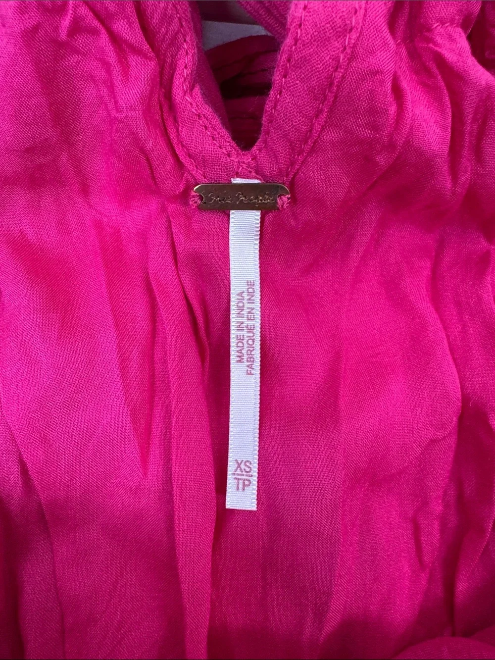 Free People‎ Hot Pink Embroidered V-Neck Maxi Dress Size XS